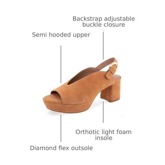Elegant Tan Women's Slingback Heels - Picture 6 of 9